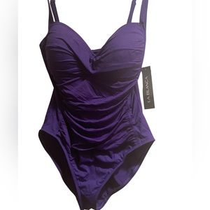 💜💜 La Blanca Purple one piece swimming suit NWT 😍